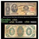 1891 $1 Treasury Note Edwin M Stanton Grades vf+ S