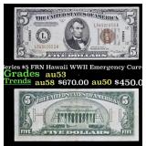 1934A Key To Series $5 FRN Hawaii WWII Emergency C
