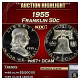1955 Proof Franklin Half Dollar 50c pr67+ DCAM SEG