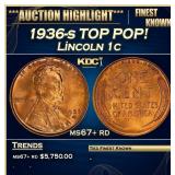1936-s Lincoln Cent TOP POP! 1c ms67+ rd SEGS