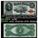 1917 $2 Large Size Legal Tender Note Thomas Jeffer