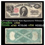 1880 $1 United States Note Grades vf++ Signatures