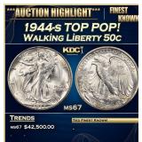 1944-s Walking Liberty Half Dollar TOP POP! 50c ms