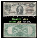 1880 $1 United States Note Grades vf, very fine Si