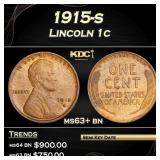 1915-s Lincoln Cent 1c Grades Select+ Unc BN