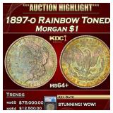 1897-o Morgan Dollar Rainbow Toned $1 ms64+ SEGS