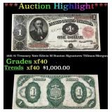 1891 $1 Treasury Note Edwin M Stanton Grades xf Si