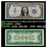 1934 "Funnyback" $1 Blue Seal Silver Certificate G