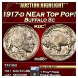 1917-d Buffalo Nickel NEar Top Pop! 5c ms66+ SEGS