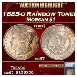 1885-o Morgan Dollar Rainbow Toned $1 ms67 SEGS