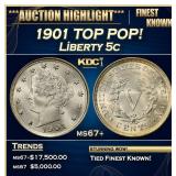 1901 Liberty Nickel TOP POP! 5c ms67+ SEGS