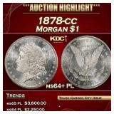 1878-cc Morgan Dollar $1 ms64+ PL SEGS
