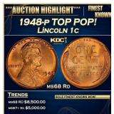 1948-p Lincoln Cent TOP POP! 1c ms68 Rd SEGS