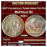 1937 Proof Buffalo Nickel Colorfully Toned Near To