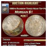 1880-s Morgan Dollar Rainbow Toned Near Top Pop! $