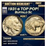 1931-s Buffalo Nickel TOP POP! 5c ms67+ SEGS