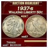 1937-s Walking Liberty Half Dollar 50c ms67 SEGS