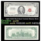 1966 $100 Red Seal United States Note Grades Choic