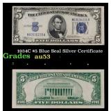 1934C $5 Blue Seal Silver Certificate Grades Selec