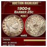 1900-s Barber Quarter 25c Select Unc USCG