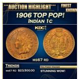 1906 Indian Cent TOP POP! 1c ms67 rd SEGS