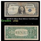 1957B $1 Blue Seal Silver Certificate Grades vf++