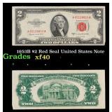 1953B $2 Red Seal United States Note Grades xf