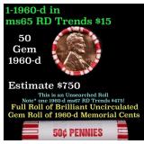 BU Shotgun Lincoln 1c roll, 1960-d 50 pcs Bank Wra