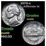 1970-s Jefferson Nickel 5c Grades GEM+ Unc