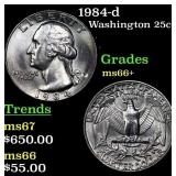 1984-d Washington Quarter 25c Grades GEM++ Unc