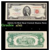 1953A $2 Red Seal United States Note Grades xf+