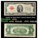 1928G $2 Red Seal United States Note Grades vf++