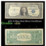 1957 $1 Blue Seal Silver Certificate Grades vf++