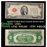 1928D $2 Red Seal United States Note Grades vf++