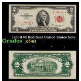 1953B $2 Red Seal United States Note Grades xf
