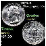 1978-d Washington Quarter 25c Grades GEM+ Unc