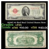 1928G $2 Red Seal United States Note Grades vf++