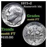 1975-d Roosevelt Dime 10c Grades GEM+ FT