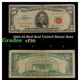 1963 $5 Red Seal United States Note Grades vf++