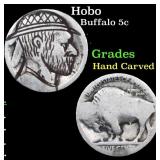Hobo Buffalo Nickel 5c Grades Hand Carved