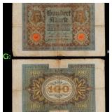 1920 Germany 100 Marks Banknote P# 69a Grades f+