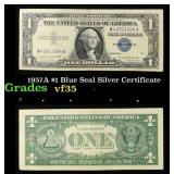 1957A $1 Blue Seal Silver Certificate Grades vf++