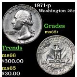 1971-p Washington Quarter 25c Grades GEM+ Unc