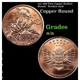 1oz .999 Fine Copper Bullion Round - Kraken style