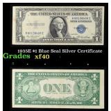 1935E $1 Blue Seal Silver Certificate Grades xf