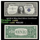 1957B $1 Blue Seal Silver Certificate Grades Gem+