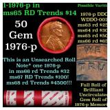 BU Shotgun Lincoln 1c roll, 1976-p 50 pcs Dunbar W