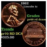 1962 Proof Lincoln Cent 1c pr69 rd dcam SEGS