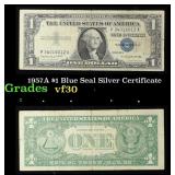 1957A $1 Blue Seal Silver Certificate Grades vf++