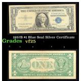 1957B $1 Blue Seal Silver Certificate Grades vf+